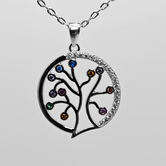 Veroza Women 18" Chain Sterling Silver Tree of Life design Pendant Necklace