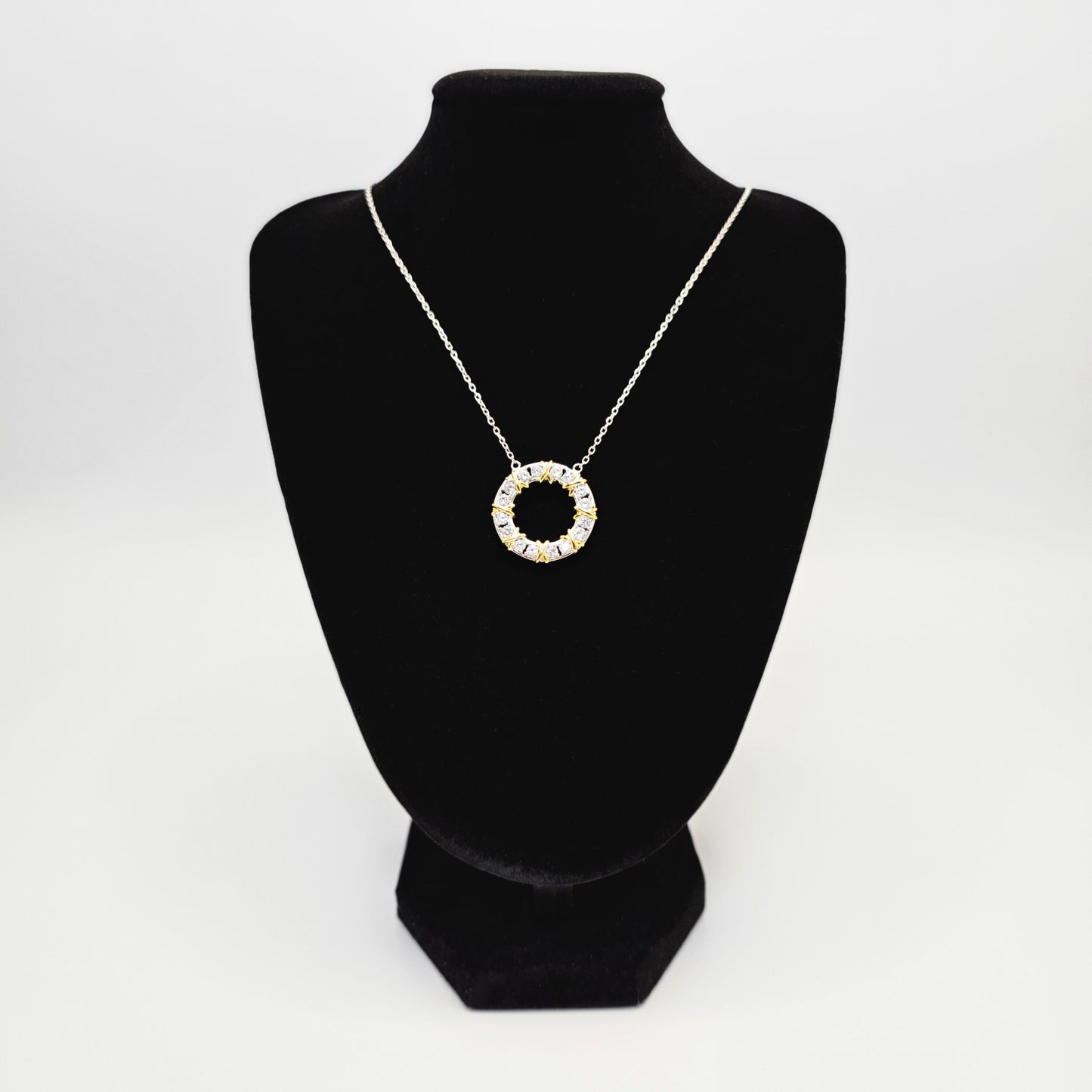 Veroza Women 18" Chain Sterling Silver & gold plated design Pendant Necklace